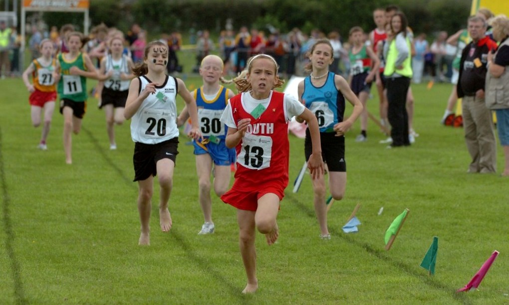 Amy McTeggart leads at National Athletics Finals (Mosney, August 2007)