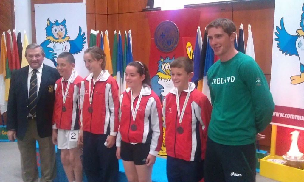 Ardee / Collon relay team (Conor McMahon, Naoise McConnon, Niamh Tenanty, Jonathan Commins) at National Athletics Finals (Athlone, August 2012)