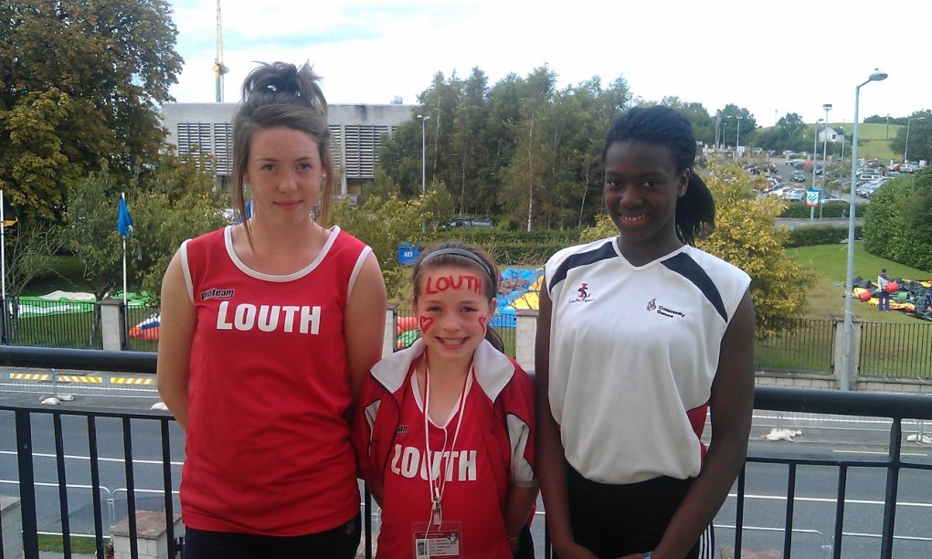 Niamh Kelly, Kate Kelly & Gina Moses at National Athletics Finals (Athlone, August 2012)