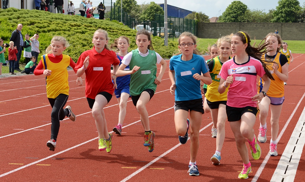 Athletes in action at County Athletics Finals (Drogheda, June 2014)